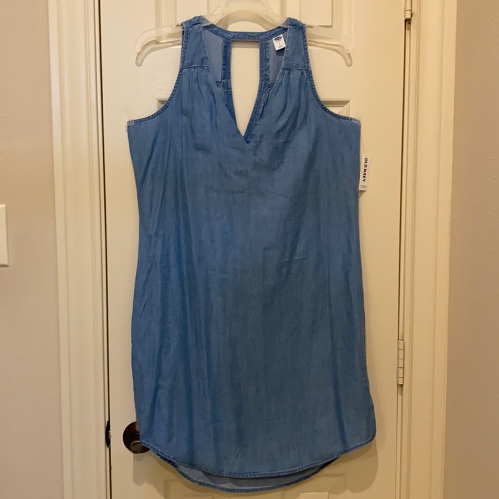 Old Navy Sleeveless Light Denim Chambray Dress New